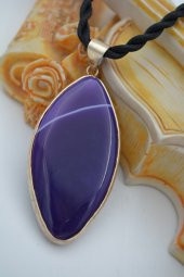 STONEAGE JEWELLERY Mor Akik Taşlı Kolye - 2