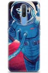 Oppo A9 2020 Kılıf Orijinal Seri Polka 20 AstronotRenkli Kılıf - 1