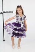 ÇocukyoluKids Çiçekli 3 Şeritli Şifon Elbise A1111111112003 - 9