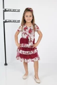 ÇocukyoluKids Çiçekli 3 Şeritli Şifon Elbise A1111111112003 - 5
