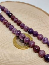 Lepidolit Taşı YARIM Dizi 8mm (18cm uzunluğundadır) thumbnail 1