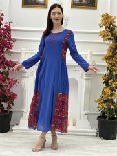 KADIN YAZLIK UZUN OTANTİK PAMUKLU ELBİSE - ESRA KANDEMİR - 4