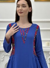 KADIN YAZLIK UZUN OTANTİK PAMUKLU ELBİSE - ESRA KANDEMİR - 6