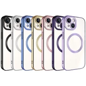 Apple iPhone 15 Plus Kılıf Magsafe Wireless Şarj Özellikli Zore Setro Silikon thumbnail 8