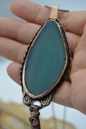 STONEAGE DİLİM AKİK TAŞLI TASARIM KOLYE thumbnail 1