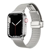 Apple Watch 44mm Kordon Klipsli Metal Hasır Kordon 85 - 12