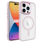 Apple iPhone 15 Pro için Magsafe ile uyumlu Kılıf Krom Silikon Kapak - 7