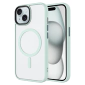 Apple iPhone 15 için Magsafe ile uyumlu Kılıf Arkası Mat Kenar Korumalı Kapak Flet thumbnail 11