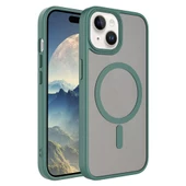 Apple iPhone 15 için Magsafe ile uyumlu Kılıf Arkası Mat Kenar Korumalı Kapak Flet thumbnail 2