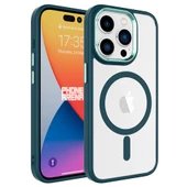 Apple iPhone 15 Pro için Magsafe ile uyumlu Kılıf Krom Silikon Kapak - 6