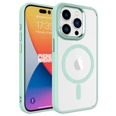 Apple iPhone 15 Pro için Magsafe ile uyumlu Kılıf Krom Silikon Kapak - 4