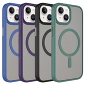 Apple iPhone 15 için Magsafe ile uyumlu Kılıf Arkası Mat Kenar Korumalı Kapak Flet thumbnail 3