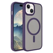 Apple iPhone 15 için Magsafe ile uyumlu Kılıf Arkası Mat Kenar Korumalı Kapak Flet thumbnail 5