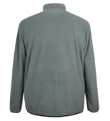Büyük Beden Fermuarlı Polar Sweatshirt Gri - 9
