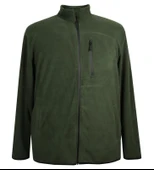 Büyük Beden Fermuarlı Polar Sweatshirt Gri - 3