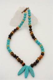 STONEAGE Turkuaz ve Kaplan Gözü Taşlı Gemici Kilitli Özel Kolye thumbnail 4