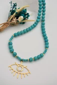 STONEAGE Turkuaz Taşlı Nazar Göz Şifa Kolyesi thumbnail 4