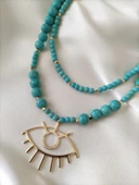STONEAGE Turkuaz Taşlı Nazar Göz Şifa Kolyesi thumbnail 1