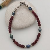 STONEAGE Gerçek Yakut ve Siyah İnci Şifa Bilekliği - 1