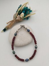 STONEAGE Gerçek Yakut ve Siyah İnci Şifa Bilekliği - 2