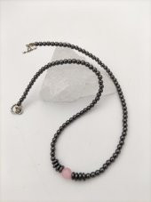 STONEAGE Pembe Kuvars ve Hematit Taşlı Şifa Kolyesi - 3