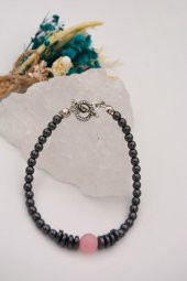 STONEAGE Pembe Kuvars ve Hematit Taşlı Şifa Bilekliliği thumbnail 1