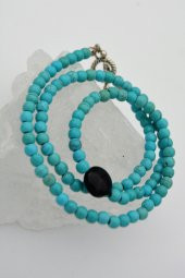 STONEAGE Oniks ve Turkuaz T Kilit Şifa Kolyesi thumbnail 2