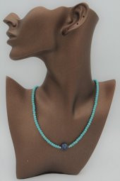 STONEAGE Lapis Lauli ve Turkuaz Taşlı T Kilit Şifa Kolyesi thumbnail 2