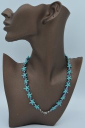 STONEAGE Siyah İnci ve Turkuaz Taşlı T Kilit Şifa Kolyesi Nazar İçin thumbnail 3