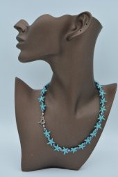 STONEAGE Siyah İnci ve Turkuaz Taşlı T Kilit Şifa Kolyesi Nazar İçin thumbnail 4