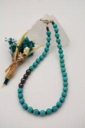 STONEAGE Hematit ve Turkuaz Taşlı T Kilit Şifa Kolyesi thumbnail 5