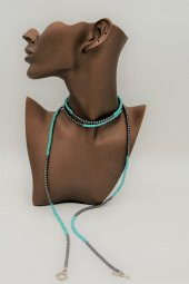 STONEAGE Hematit ve Turkuaz Taşlı Gemici Kilitli Şifa Kolyesi thumbnail 2