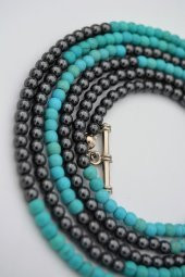 STONEAGE Hematit ve Turkuaz Taşlı Gemici Kilitli Şifa Kolyesi thumbnail 6