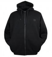 Erkek Büyük Beden Kapşonlu Sweatshirt 3 İplik Siyah - 1