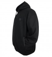 Erkek Büyük Beden Kapşonlu Sweatshirt 3 İplik Siyah - 2
