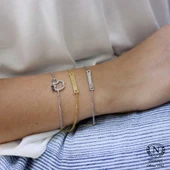 925 Ayar Gümüş Elma Modeli Zincir Bileklik thumbnail 2