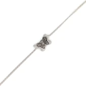 925 Ayar Gümüş Kelebek Model Bileklik, Beyaz - Beyaz Taş thumbnail 2