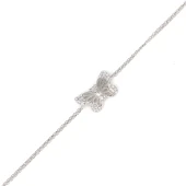 925 Ayar Gümüş Kelebek Model Bileklik, Beyaz thumbnail 1