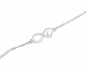 925 Ayar Gümüş Sonsuzluk Modeli Zincir Bileklik, Beyaz -Beyaz Taş thumbnail 2