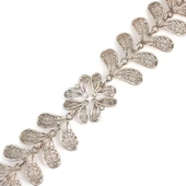 925 Ayar Gümüş Yaprak Motifli Telkari Bileklik thumbnail 3