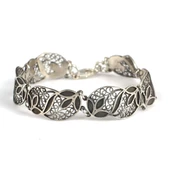 925 Ayar Gümüş Yaprak Telkari Bileklik thumbnail 1