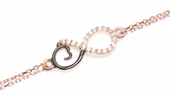 925 Ayar Gümüş Sonsuzluk Modeli Zincir Bileklik, Pembe Siyah -Beyaz Taş thumbnail 1