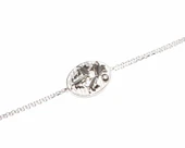 925 Ayar Gümüş Yaprak Modeli Zincir Bileklik, Beyaz thumbnail 4