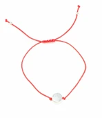 925 Ayar Gümüş İpli Yuvarlak Bileklik, Beyaz thumbnail 2