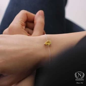 925 Ayar Gümüş Sarı Sitrin Taşlı Bileklik thumbnail 1