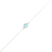 925 Ayar Gümüş Sonsuzluk Akuamarin Bileklik thumbnail 2