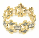 925 Ayar Gümüş Elizabeth Desenli Paftalı Antik Bizans Bileklik thumbnail 3