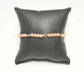 925 Ayar Gümüş Pembe Kuvars Taşlı Bileklik thumbnail 3