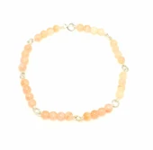 925 Ayar Gümüş Pembe Kuvars Taşlı Bileklik thumbnail 1