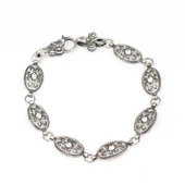 925 Ayar Gümüş Siyah Rodajlı Zirkon Taşlı Antik Bileklik thumbnail 4